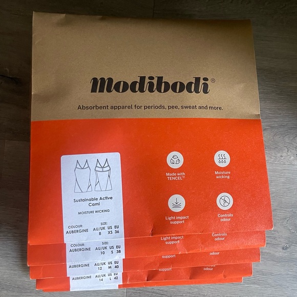 Modibodi Sustainable Active Cami (Aubergine) - Picture 5 of 6